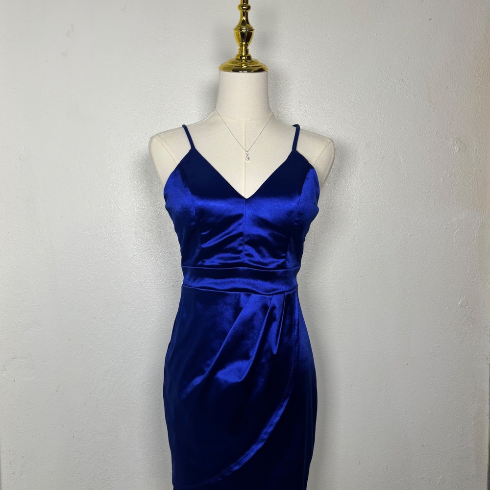 teeze me y2k 2000s formal royal blue mini dress classy